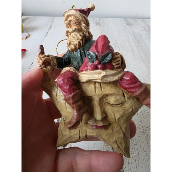 Vintage applause Santa star painting ornament unique Xmas tree - Picture 2 of 9